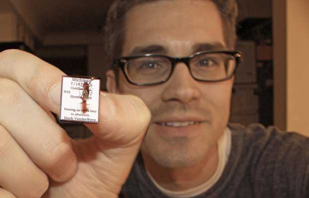 Mark VanderWerp and the Elm Seed Bug he discovered in Michigan. This is the first confirmed sighting of an Elm Seed Bug east of the Rockies.